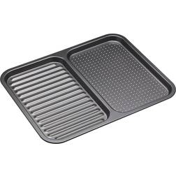 KitchenCraft Master Class Non-Stick 2-in-1 Divided Crisping Oven Tray 39x31 cm