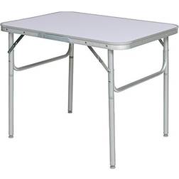 tectake tavolo da camping in alluminio 75x55x68cm, pieghevole grigio da