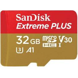 SanDisk Carte microSDHC Extreme Plus 32 Go avec adaptateur SD, UHS-I