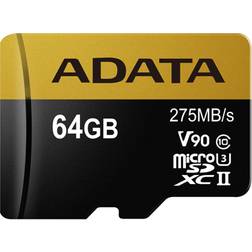 Adata Premier ONE MicroSDXC Class 10 UHS-II U3 V90 275/155MB/s 64GB +SD adapter