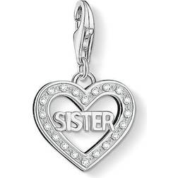 Thomas Sabo Charm Club Sister Charm Pendant - Silver/White
