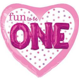 Amscan Foil Ballon Fun To Be One Girl Heart 5-pack