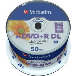 Verbatim DVD+R 8.5GB 8x Spindle 50-Pack Inkjet