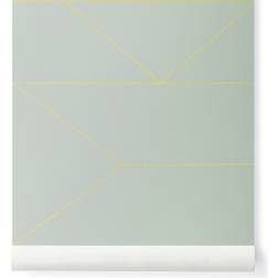 Ferm Living Tapete Lines von Mint verde/verde chiaro