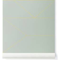 Ferm Living Tapete Lines von Mint vert/vert clair