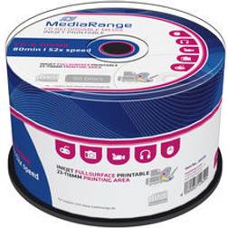 MediaRange 50 x CD-R 700 Mo (80 min) 52x blanc surface imprimable par jet d'encre spindle