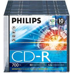 Philips 10 x CD-R 700 MB (80 min) 52x ohut CD-laatikko