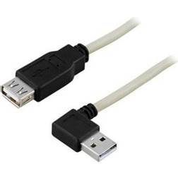 Deltaco USB A - USB A (angled) M-F 2.0 0.2m