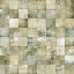 Arkiio Papel pintado aspecto texturiza imitación materia tnt eco 2058-4 cuadritos beige