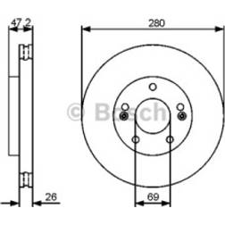 Bosch Dischi Dei Freni 280 26 5 114,3 Ventilato Rivestito KIA Cee‘d I Station Wagon