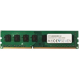 V7 DDR3 module 8 GB DIMM 240-pin 1600 MHz PC3-12800 unbufferedDDR3-module van 8 GB, DIMM met een pinconfiguratie van 240, werkt op een snelheid van 1600 MHz PC3-12800 en is ongebufferd