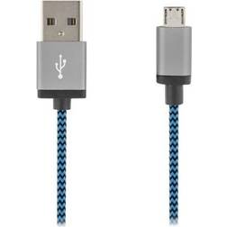 Deltaco Braided USB A - USB Micro-B 2.0 3m