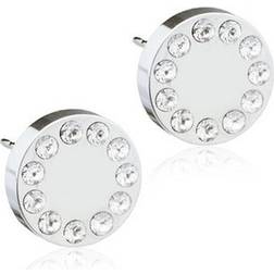 Blomdahl Brilliance Puck Earrings - Silver/Transparent
