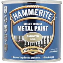 Hammerite Direct to Rust Smooth Effect Metal Paint Gold 0.75L