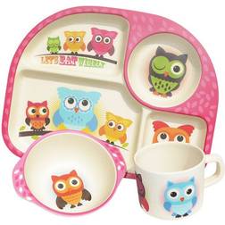 BimBamBoo Kids Dinner Set Owls 3pcs