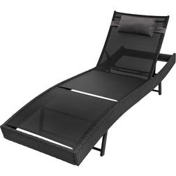 tectake Poly rattan sun lounger Delphine