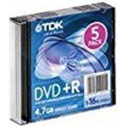 TDK DVD+R 4.7GB 16x Jewelcase 5-Pack