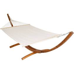 tectake Hamac Sur Pied Thorsten 205 x 150 cm - Blanc