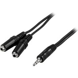 Deltaco 3.5mm - 2x3.5mm M-F 2m