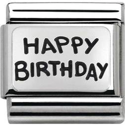 Nomination Composable Classic Link Happy Birthday Charm - Silver/Black