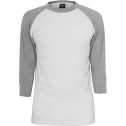 Urban Classics Contrast 3/4 Sleeve Raglan T-shirt - White/Grey