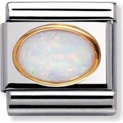 Nomination Composable Classic Link October Birthstone Charm - Silver/Gold/Opal