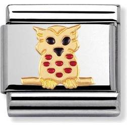 Nomination Animals Owl Charm - Silver/Gold/Red/Black
