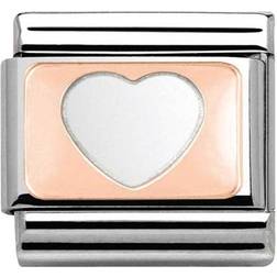 Nomination Composable Classic Heart Charm - Silver/Rose Gold