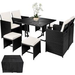 tectake 404318 Ensemble repas de patio, 1 Table incluse 4 Chaises