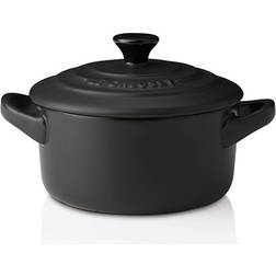 Le Creuset Satin Black Stoneware Petite Round with lid 0.25 L 10 cm