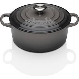 Le Creuset 21177204442430 Ronde En Fonte Emaillée 20 cm Flint Oyster avec couvercle 2.4 L 20 cm