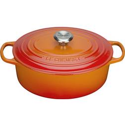 Le Creuset Cocotte Fonte Ovale Volcanique 29 cm - Orange avec couvercle 4.7 L 29 cm