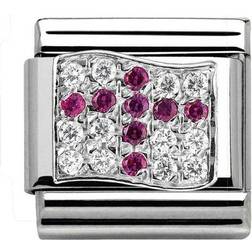 Nomination Composable Classic Link England Flag Charm - Silver/Purple/White