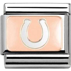 Nomination Horse Shoe Charm - Rose Gold/Silver