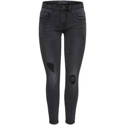 Only Kendell Reg Ankle Skinny Fit Jeans - Black/Black