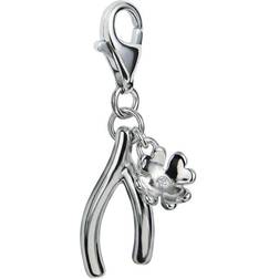 Hot Diamonds Wishbone Silver Charm w. Diamond (DT005)