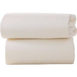 Clair De Lune Fitted Cotton Moses Basket Sheets 2-pack 30x74cm