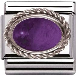 Nomination Composable Classic Link February Birthday Gift Charm - Silver/Amethyst