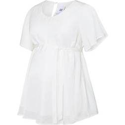 Mamalicious Woven Maternity Top Short Sleeved White/Snow White (20007453)