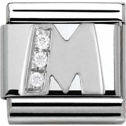 Nomination Composable Classic Link Letter M Charm - Silver/White