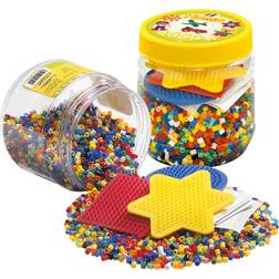 Hama Beads Cuentas con 3 bases bote amarillo 400u