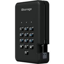 iStorage diskAshur2 5TB Black Secure portable hard drive Password protected, dust and water resistant, portable, military grade hardware