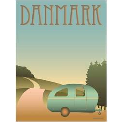 Vissevasse Danmark Camping Plakat 30x40cm