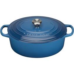 Le Creuset Marseille Blue Signature Cast Iron Oval med låg 27cm