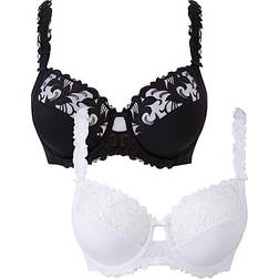 Pretty Secrets Flora Full Cup Bras 2-Pack - Black/White