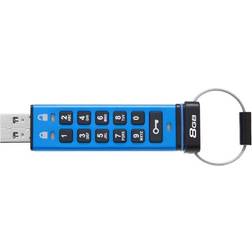 Kingston Chiavetta USB con Tastierino 8 GB DataTraveler 2000 Interfaccia USB 3.0 Colore Blu