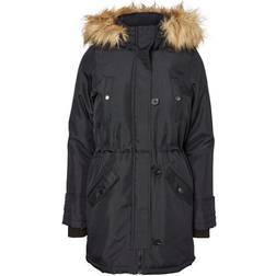 Vero Moda Casual Parka Coat - Black/Black Beauty