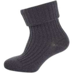 Melton Basic Wool Sock w. Heavy Rip - Dark Grey Melange (270014-180)