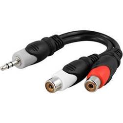 Deltaco 3.5mm - 2RCA Adapter M-F 0.1m