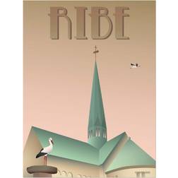 Vissevasse Ribe Storkene Plakat 50x70cm